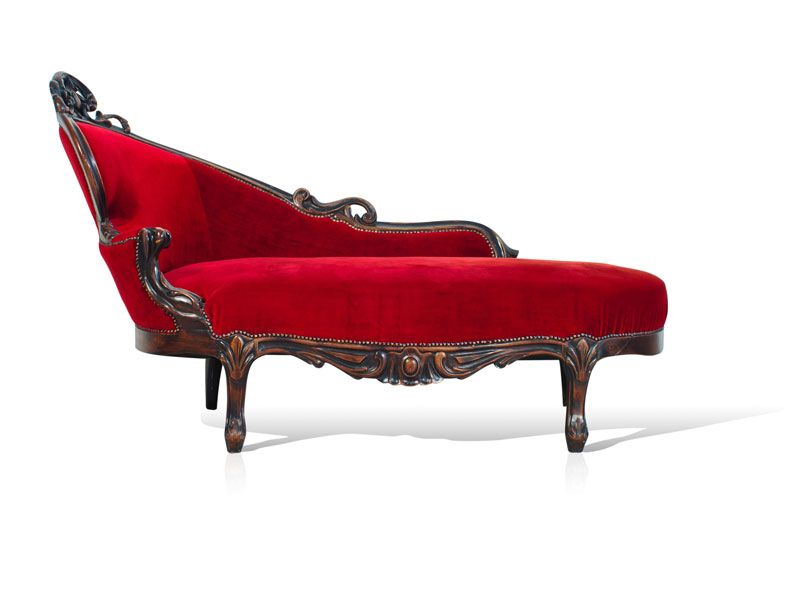 red velvet couch